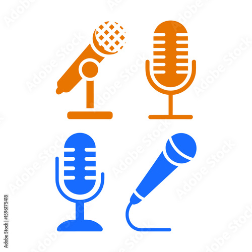 Vintage Green and assorted Microphone Icon