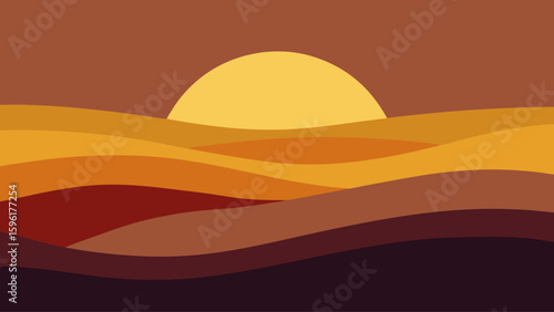 sunset distant cypress hills layered terrain