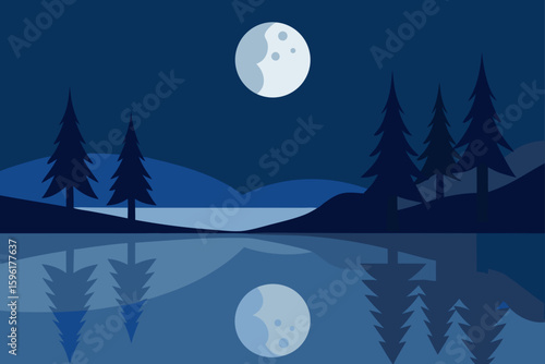 moonlight reflections rippled lake surface
