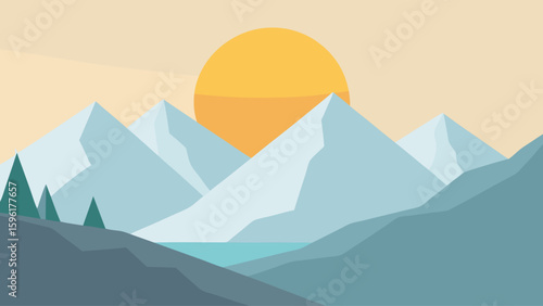 morning frost mountain valley pale gold sun