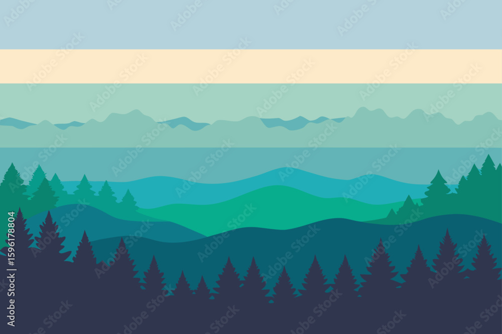 Fototapeta premium abstract fog rolling through forest in wide bands
