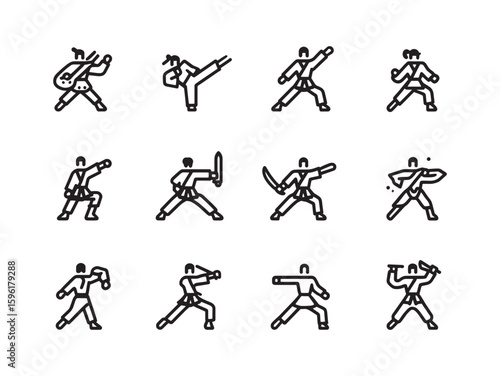Karate Line Art Power Strength Focus
