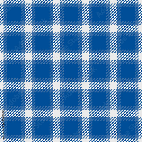 Herringbone check seamless textile, national fabric vector plaid. Up pattern tartan background texture in cyan and blue colors.