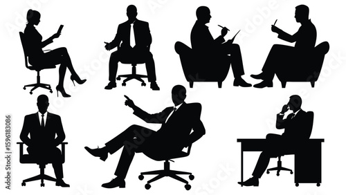 silhouettes of businessmen