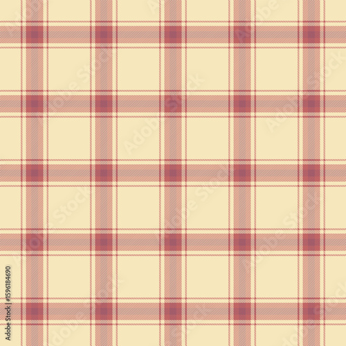 Serene plaid background fabric, awesome textile tartan pattern. Coat check texture vector seamless in red and light colors.