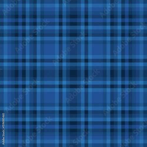 Seamless blue plaid pattern. Classic textile texture ideal for website backgrounds, apparel design, or crafting projects.  Evokes feelings of comfort, tradition, and sophistication.