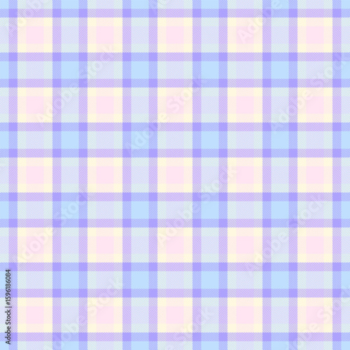 Home textile seamless check, frame tartan texture plaid. Ornament fabric pattern vector background in light and indigo colors.