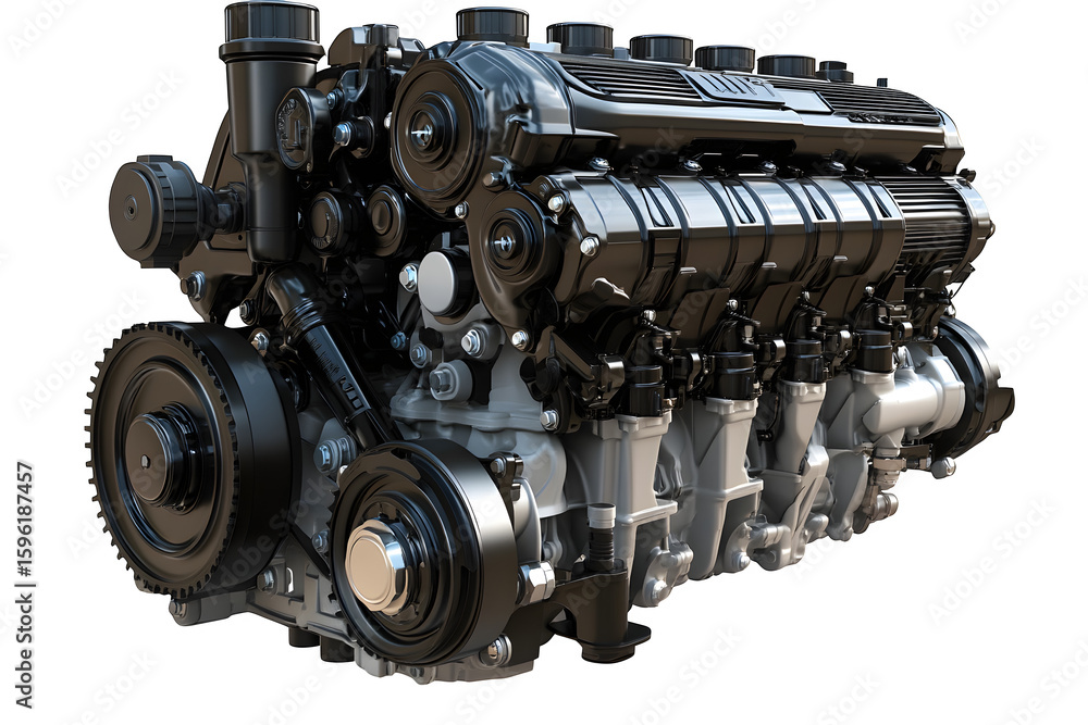 Car engine part isolated on white background Car engine part isolated on white background