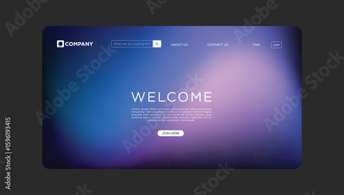 Website Landing Page Design Modern Purple Blue Gradient Welcome