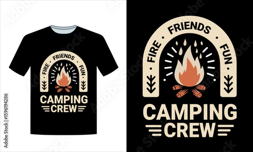 Camping Crew T Shirt Design.ai