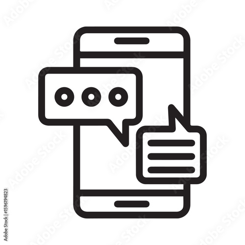 Sending and receiving messages on mobile smartphone vector design for online messaging