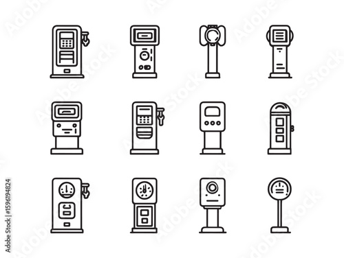 Minimalist parking meter line art design
