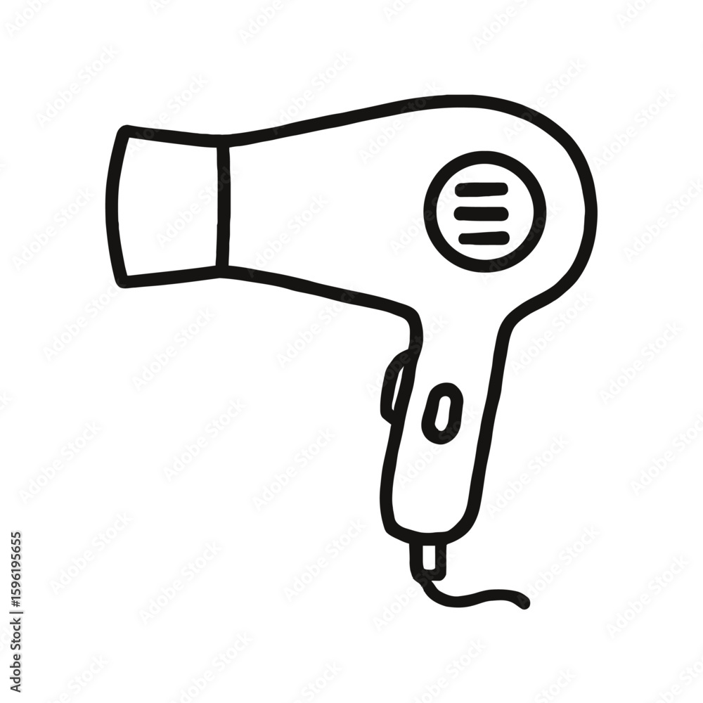 Hair Dryer Styling Appliance Outline Icon Vector - Personal Care and Beauty Tool Hair Dryer Styling Appliance Outline Icon Vector - Personal Care and Beauty Tool