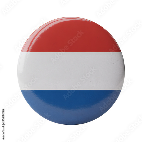 Free Download Dutch flag button on white background shows patriotism and national pride for Netherlands - GFXLoad