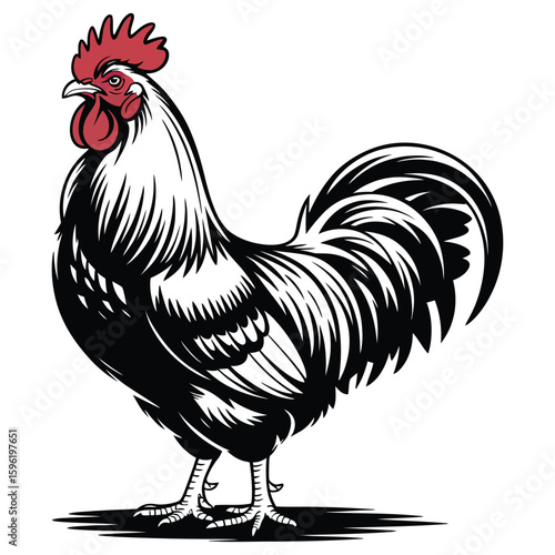 rooster isolated on white background
