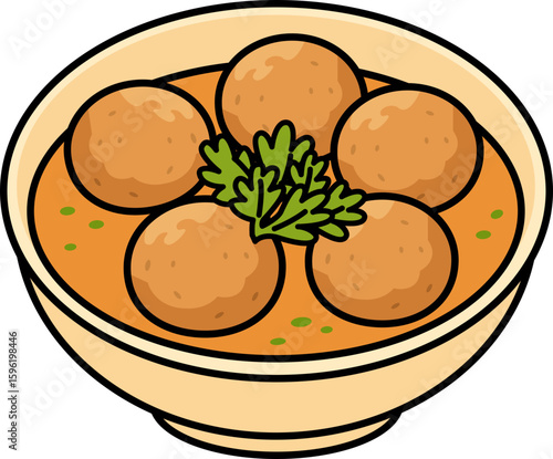 Indonesian beef meatball in broth