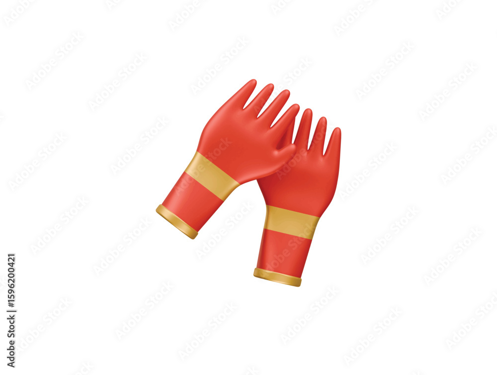 Obraz premium firefighter gloves icon 3d illustration render