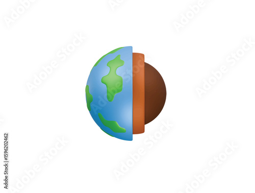 earth layer icon 3d illustration render