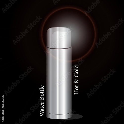 Stainless Steel Thermal Water Bottle – Hot & Cold Insulated Flask Illustration