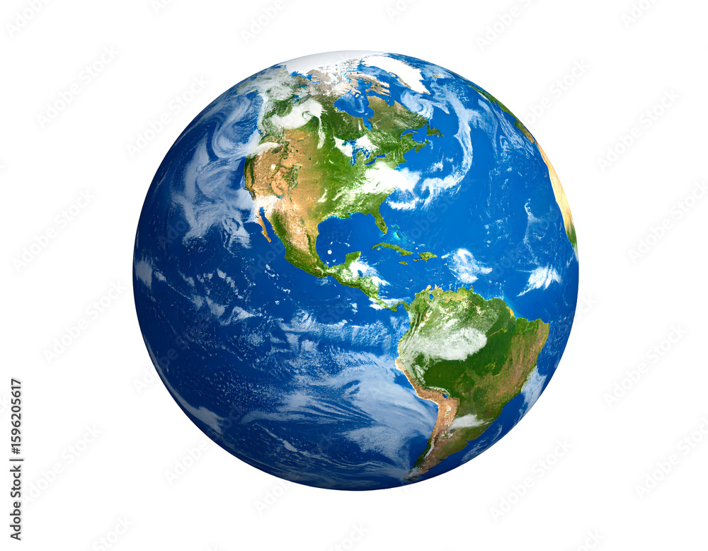 A stunning detailed view of our vibrant blue and green planet Earth from the vastness of space. A stunning detailed view of our vibrant blue and green planet Earth from the vastness of space.