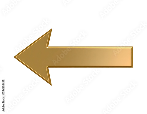 A polished golden arrow directs attention to the left, conveying clear navigation.