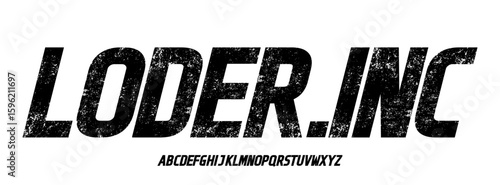 Alphabet Bold Grunge Font. Rustic Font. Distressed Font. Rough Font. Uppercase. Number . For Fashion Brand Sport Film Movie Design .Vector illustration