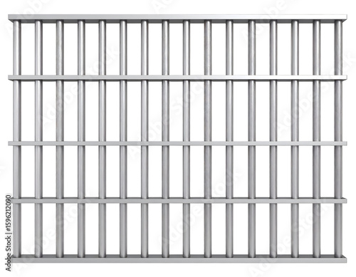 Wallpaper Mural Imposing silver-colored metal bars form a secure barrier, evoking feelings of restriction and protection. Torontodigital.ca