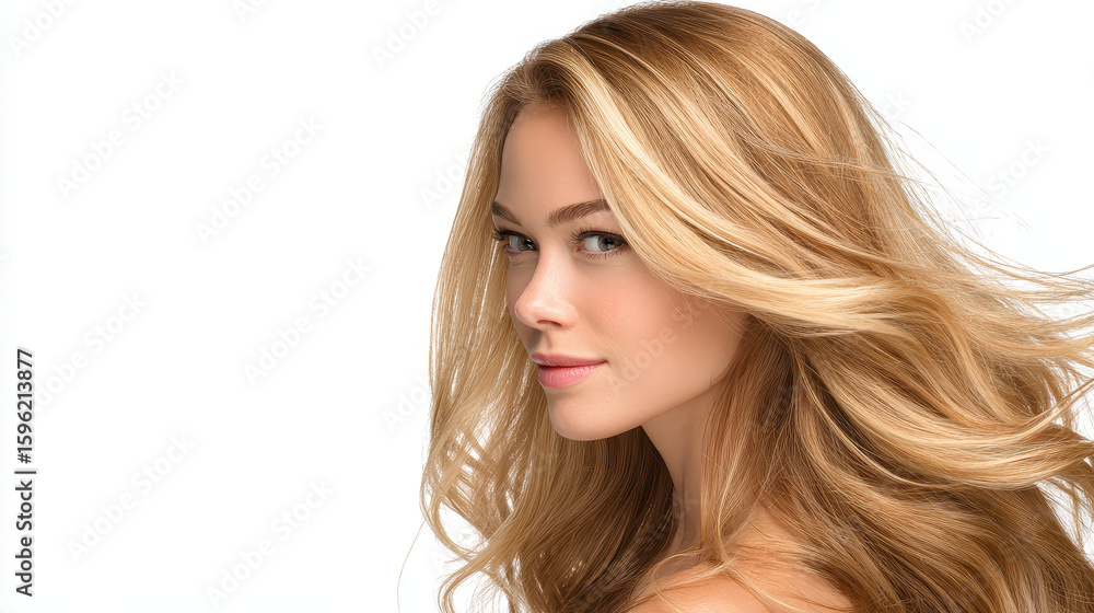 Radiant Beauty: A beautiful young woman with flowing, sun-kissed hair. Her natural beauty shines as she is captured with an enigmatic look, soft glow, embodying grace and allure. Radiant Beauty: A beautiful young woman with flowing, sun-kissed hair. Her natural beauty shines as she is captured with an enigmatic look, soft glow, embodying grace and allure.