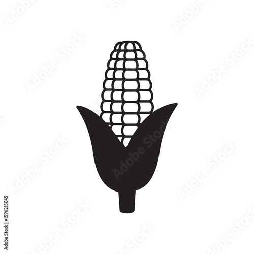 Genetically Modified Organisms Corn Solid Flat Vector Icon Isolated