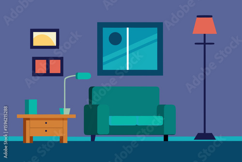 comic style living room  floor lamp
