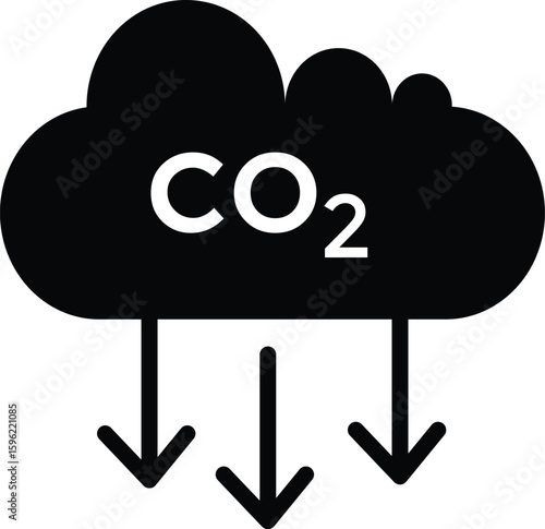 Low carbon dioxide icon. CO2 reduction vector icon design. Reduce carbon dioxide co2 icon Outline sign

