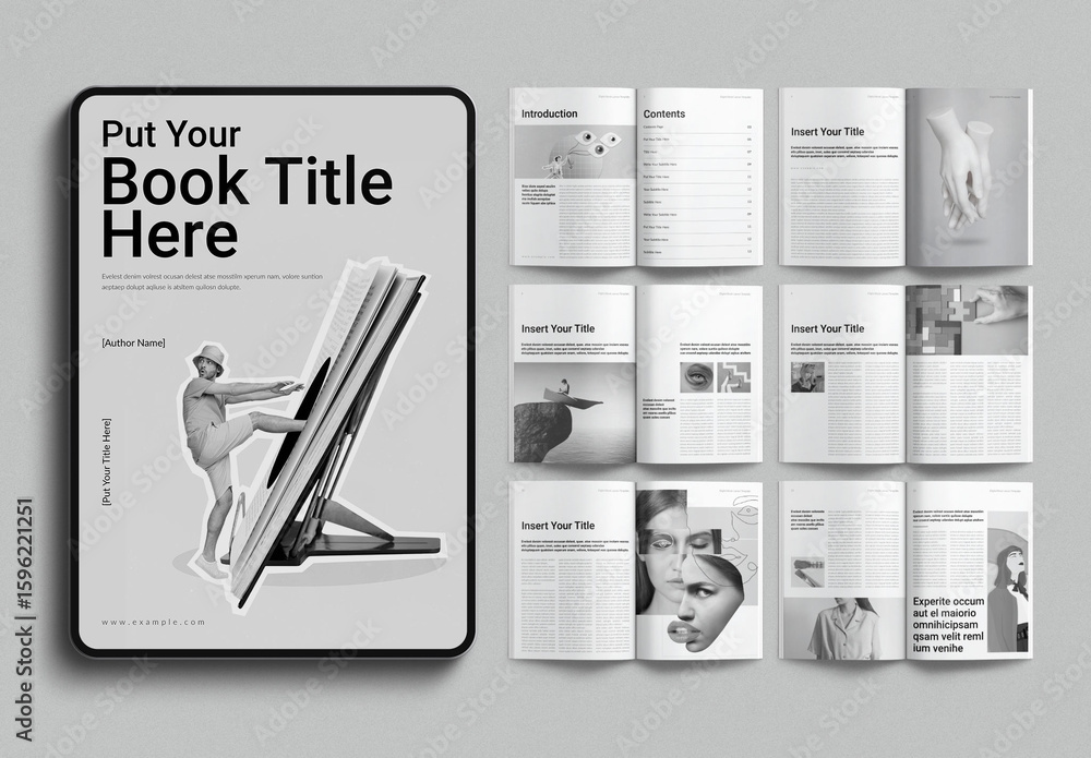 Digital Books Pages. Example Digital Book Layout Design Template Stock Template | Adobe Stock