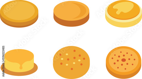 Crumpet Vector Illustration Set