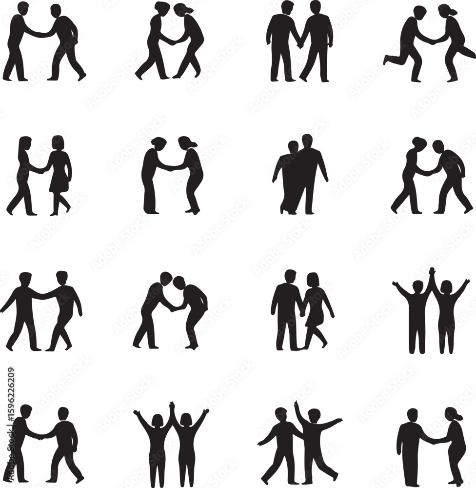 Fototapeta premium Public relation icons set illustration vector .