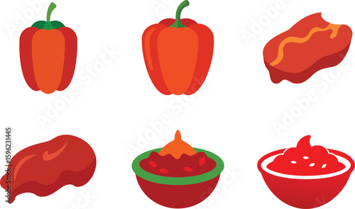 Goulash Food Vector Illustration Set