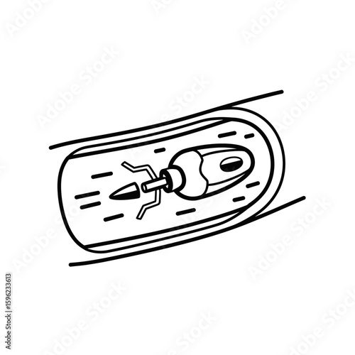 Biotechnology vector icon illustrating a microscopic device  