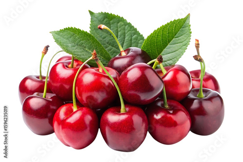 red cherries image isolated on a transparent