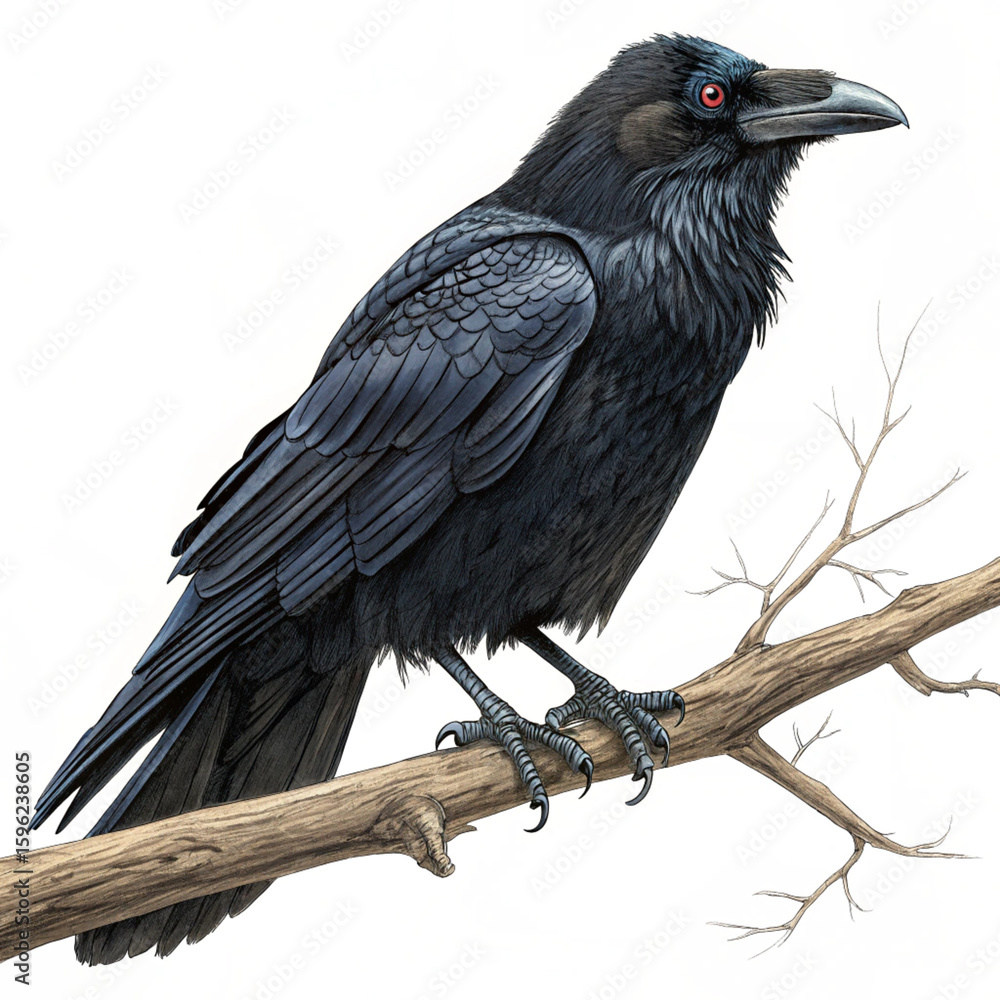 Fototapeta premium crow on a white background