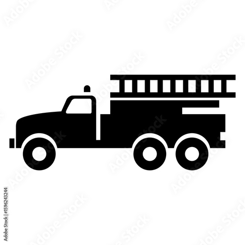 Icono silueta de camión de bomberos