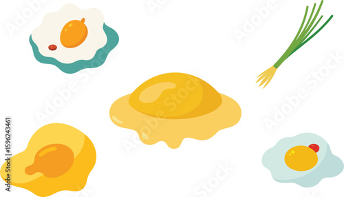 Omelette Vector Illustration Set