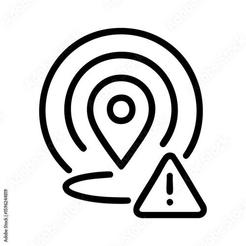 Location alert icon with geofencing warning