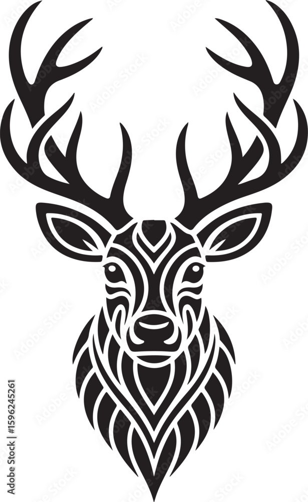 Fototapeta premium Majestic Deer Head Vector Bundle