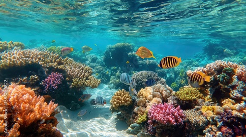 Wallpaper Mural Vibrant coral reef teeming with colorful fish underwater in a healthy marine ecosystem scene Torontodigital.ca