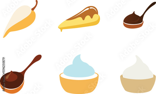 Pudding Vector Illustration Set