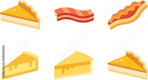Quiche Vector Illustration Set
