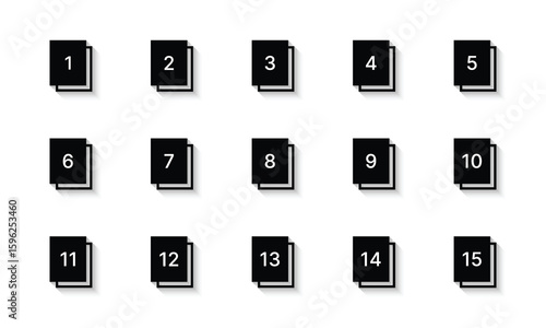 Vector Black Square Bullet Points With Number