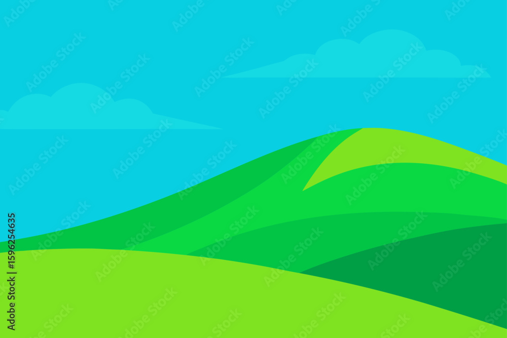 Obraz premium bright green slope and sky