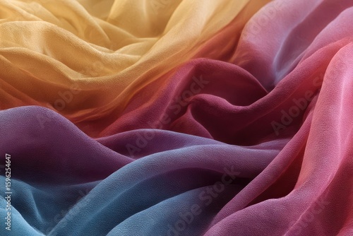 Vibrant Multicolored Fabric Waves