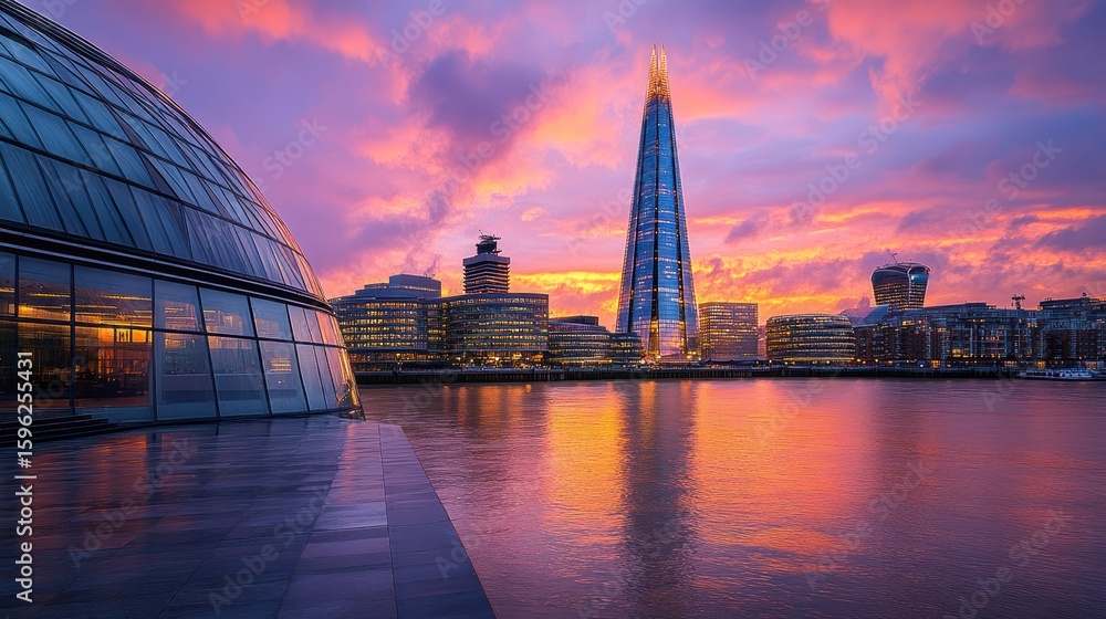 Fototapeta premium London skyline at vibrant sunset