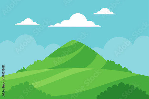 lush green hilltop under soft sky
